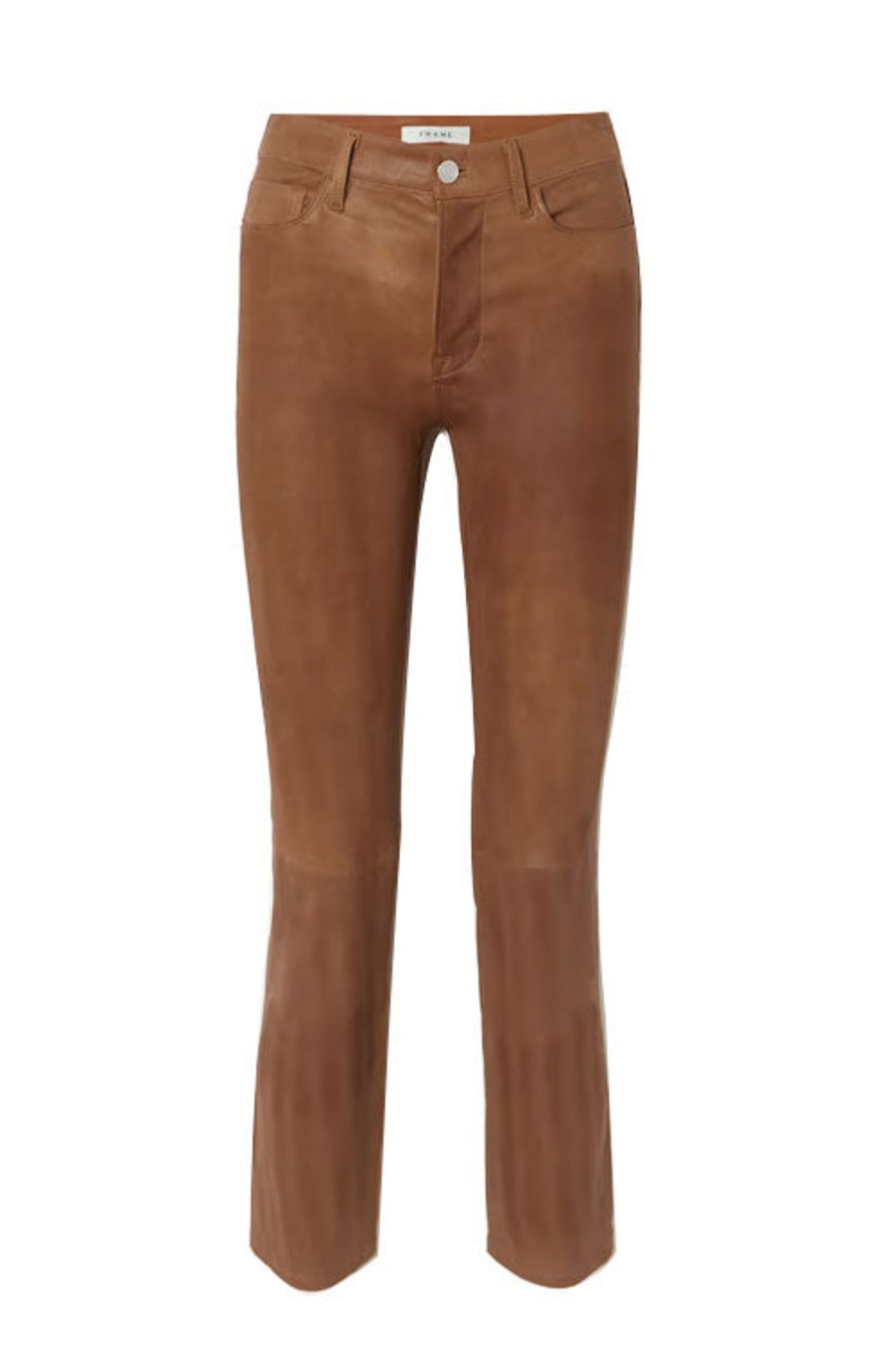 Women FRAME Pants | Le High Straight Leather Pant Latte