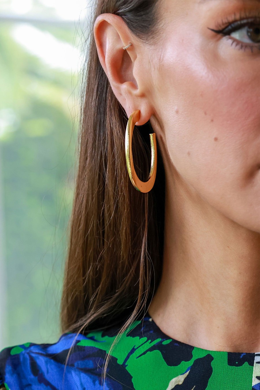 Women Ben-Amun Earrings | Oval Hoops Gold