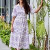 Women EVI GRINTELA Dresses | Neda Lace Midi Dress White/Purple