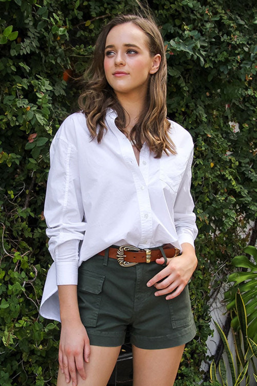 Women VERONICA BEARD Tops | Keiko Button Down Shirt White