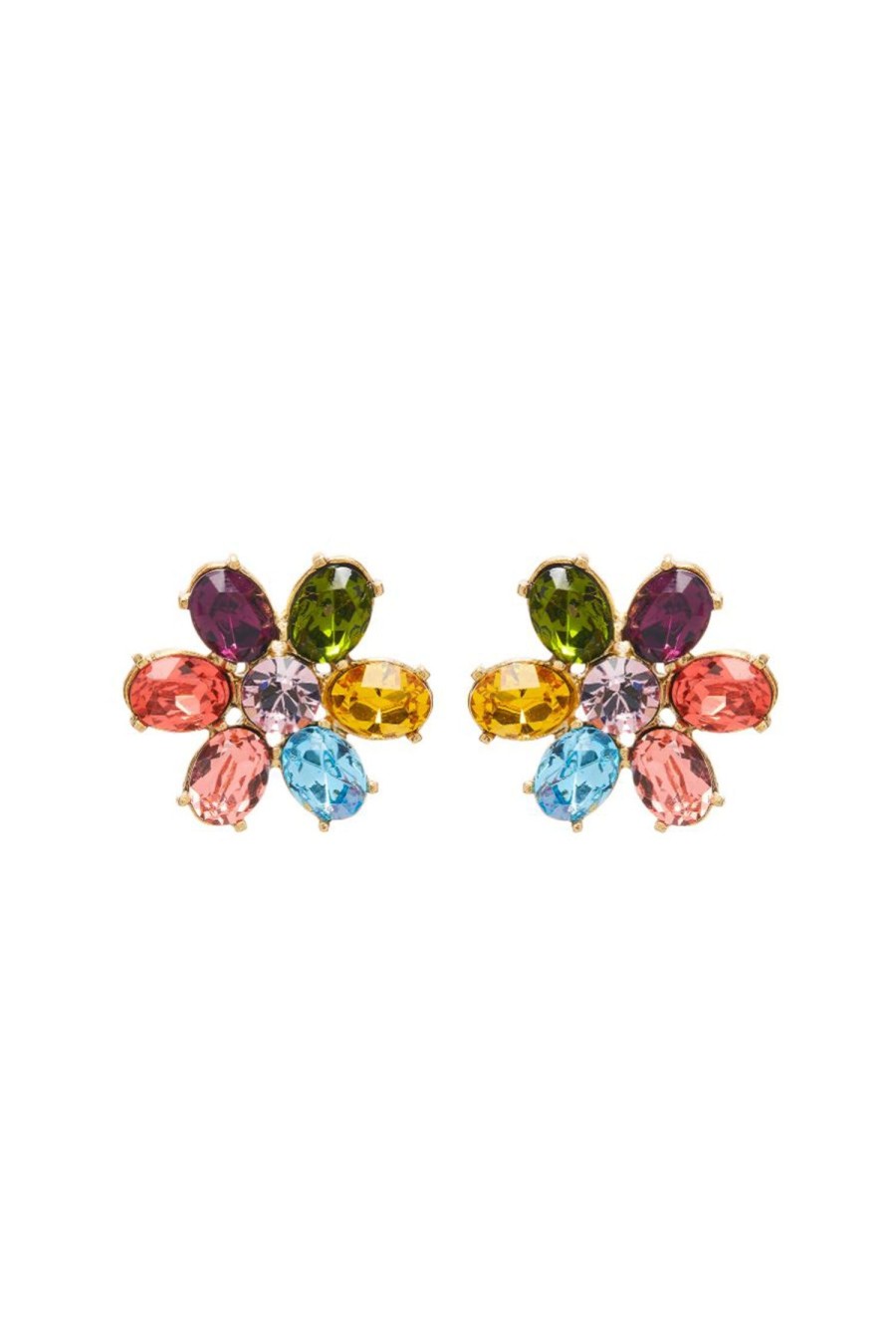 Women OSCAR DE LA RENTA Earrings | Crystal Floral Earring Rainbow