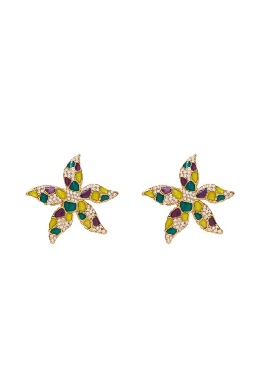 Women OSCAR DE LA RENTA Earrings | Small Vintage Starfish Earring Multi