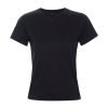 Women FRAME Tops | Fitted Crew Tee Black