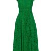 Women ERDEM Dresses | Cutwork Sleeveless Dress Green