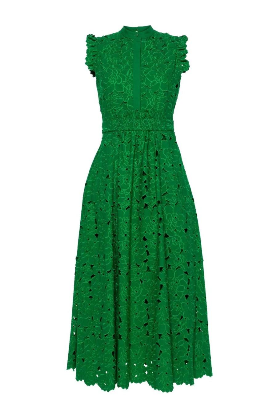 Women ERDEM Dresses | Cutwork Sleeveless Dress Green