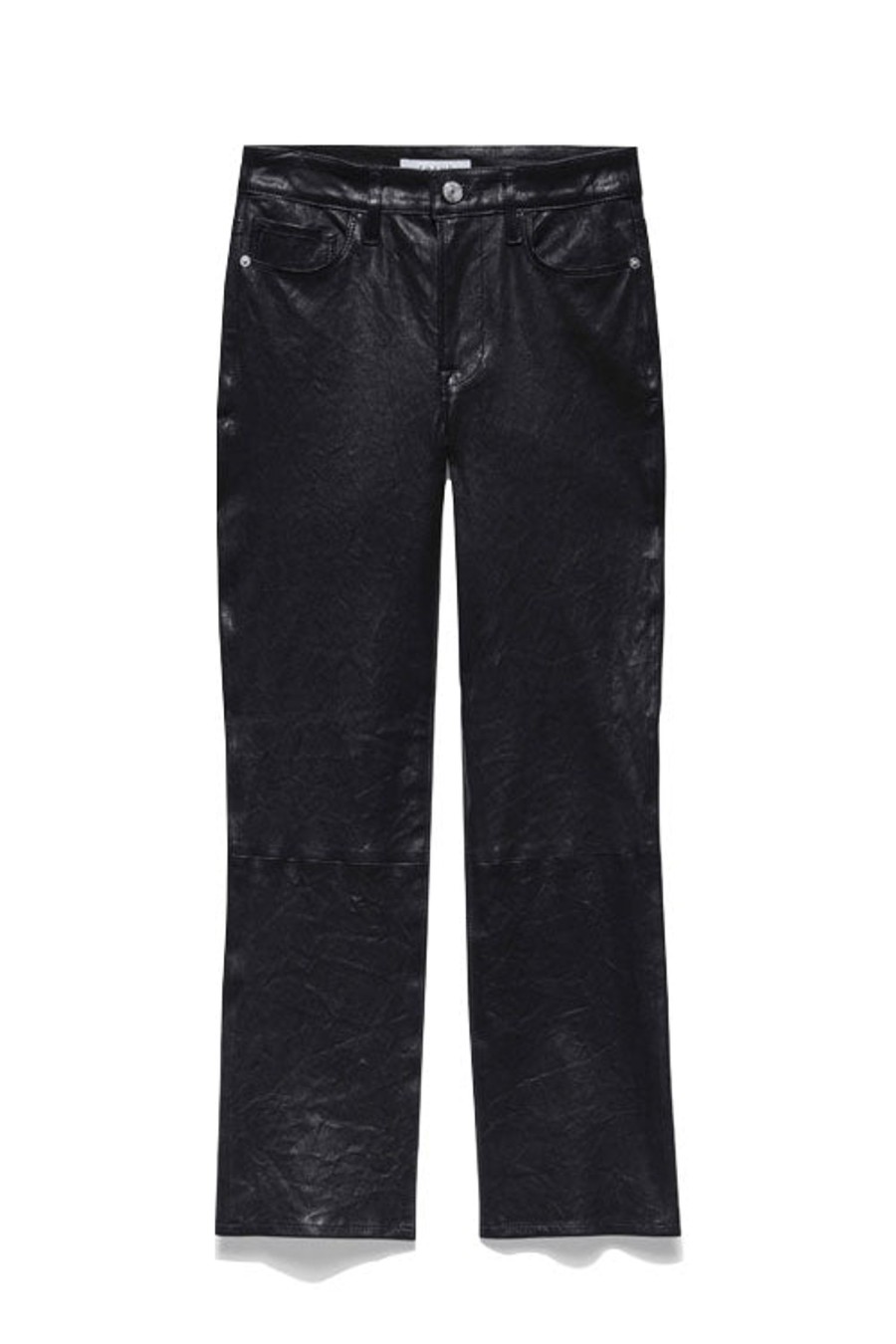 Women FRAME Pants | Le High Straight Leather Pant Noir