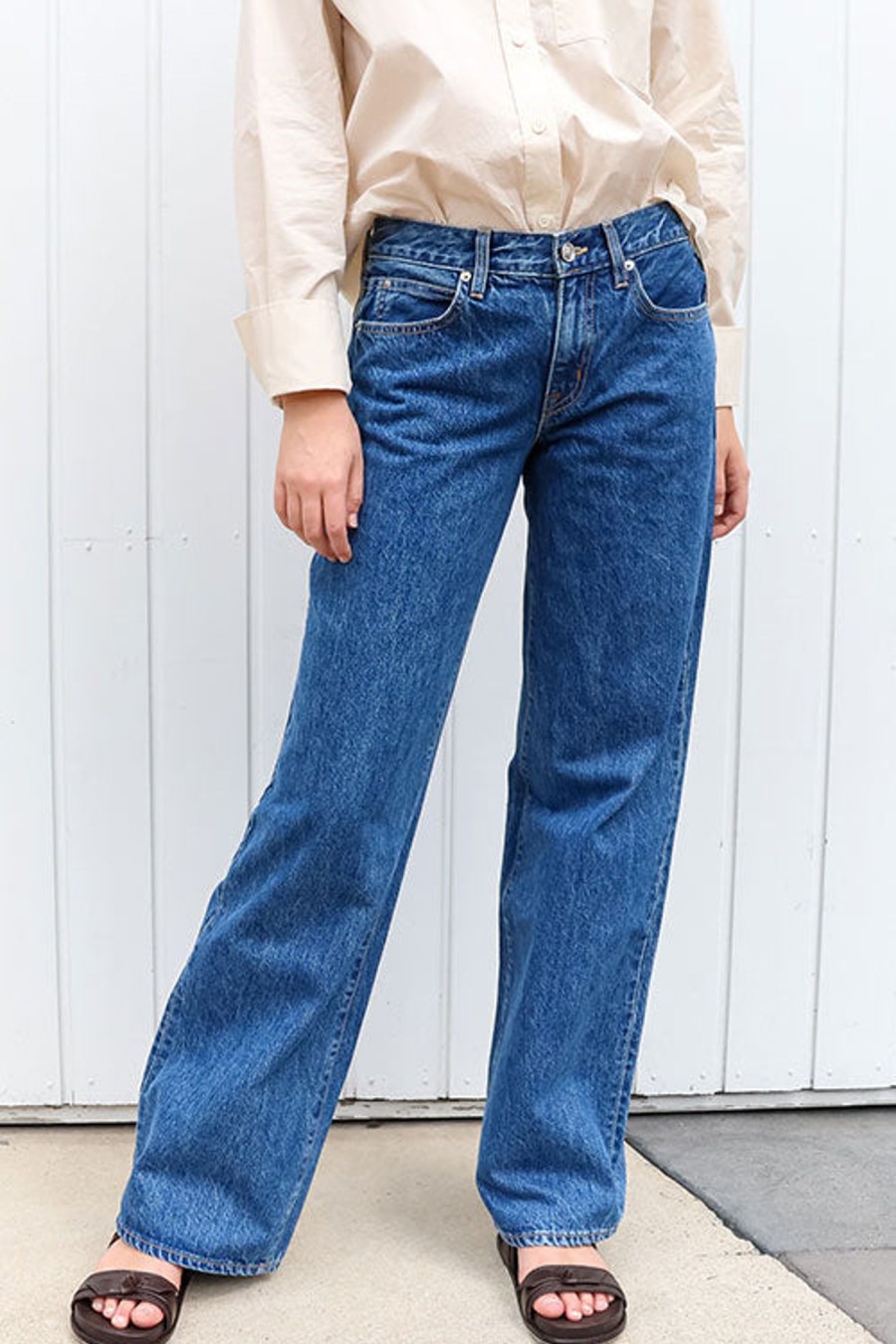 Women SLVRLAKE Jeans | Mica Low Rise Wide Leg Jean Sweet Memory