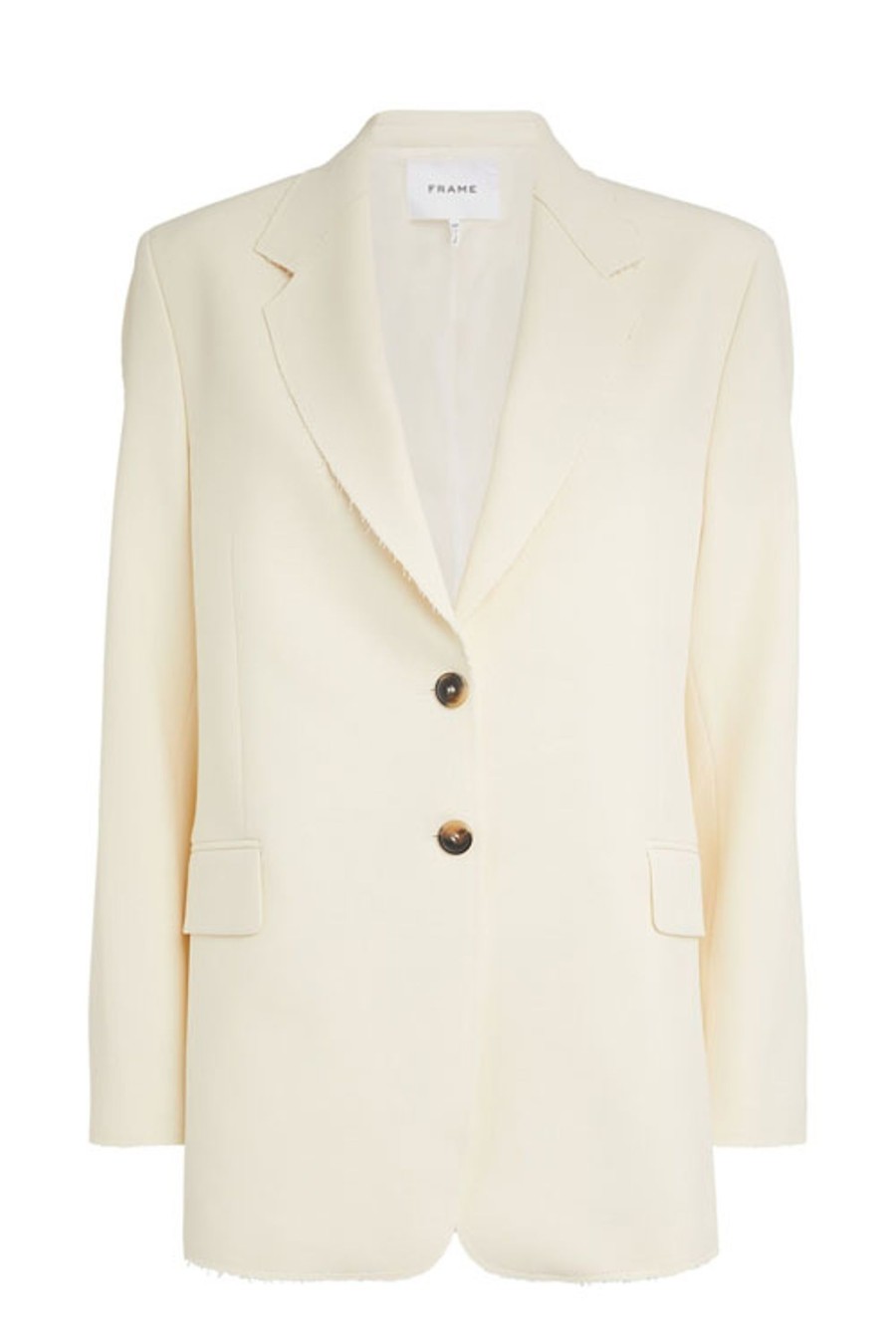 Women FRAME Jackets | Oversized Raw Edge Blazer Off White