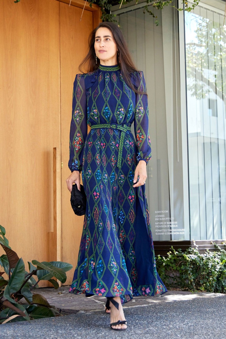 Women SALONI Dresses | Jacqui-B Dress Navy Multi