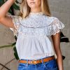 Women SEA Tops | Serita Crochet Lace Top Cream