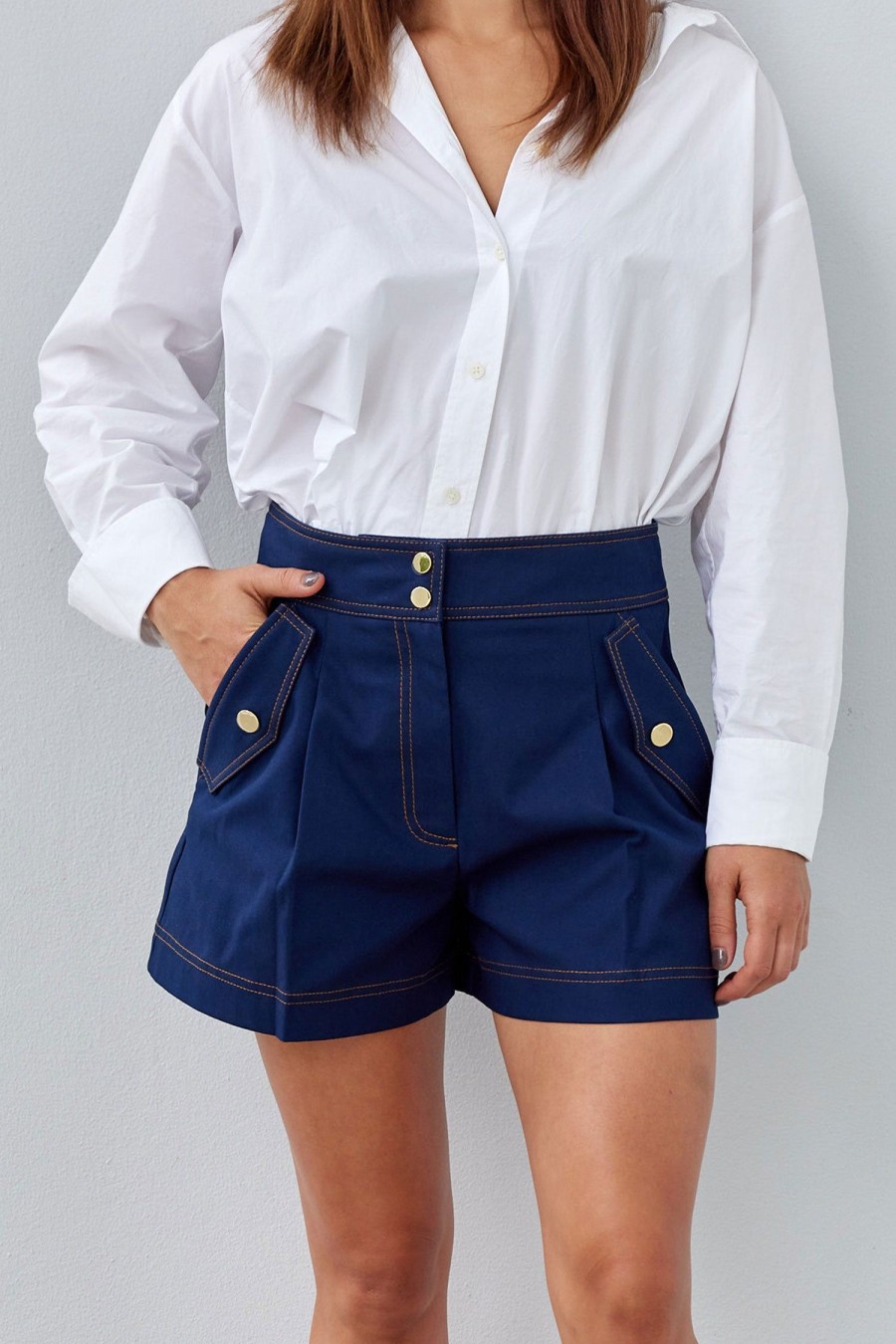 Women VERONICA BEARD Shorts | Keita Short Marine