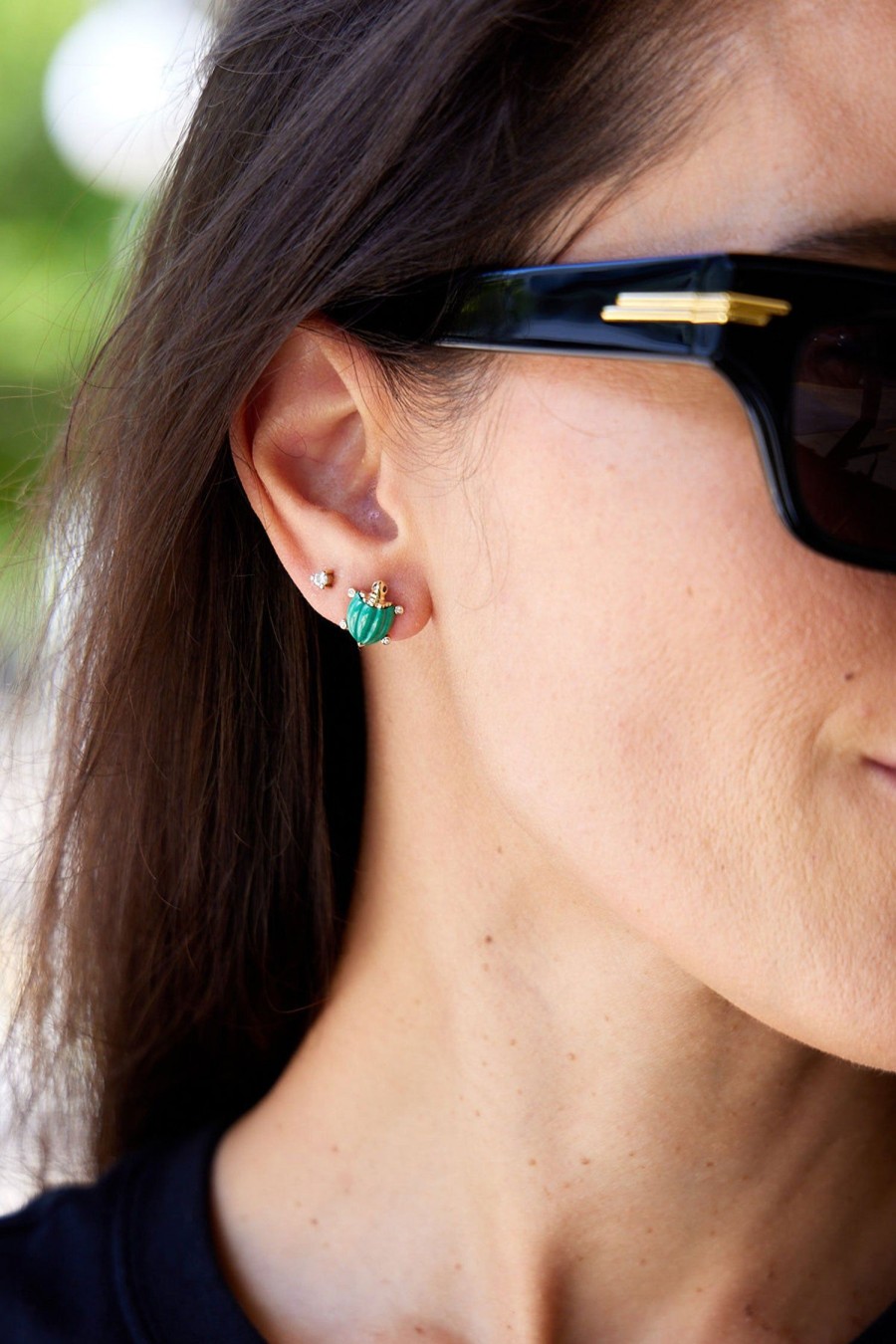 Women YVONNE LEON Earrings | Turtle Earrings Malachite