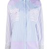 Women MSGM Tops | Stripe Long Sleeve Shirt Blue/Pink