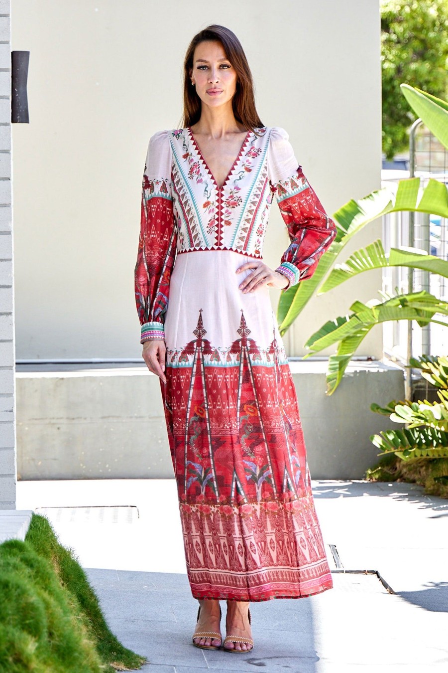 Women EMPORIO SIRENUSE Dresses | Adelaide Saladin Dress Red Multi