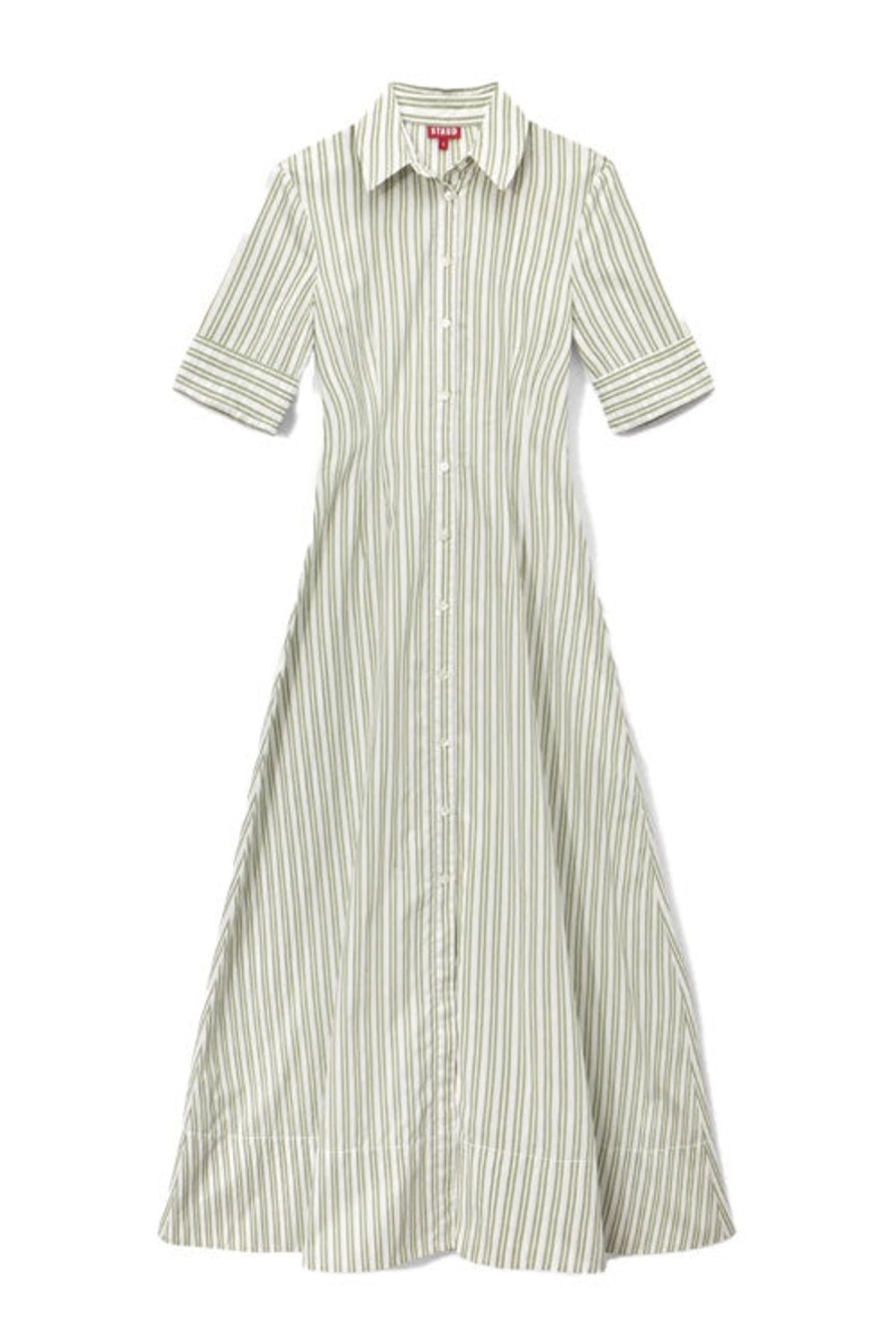 Women STAUD Dresses | Maxi Joan Dress Green Stripe