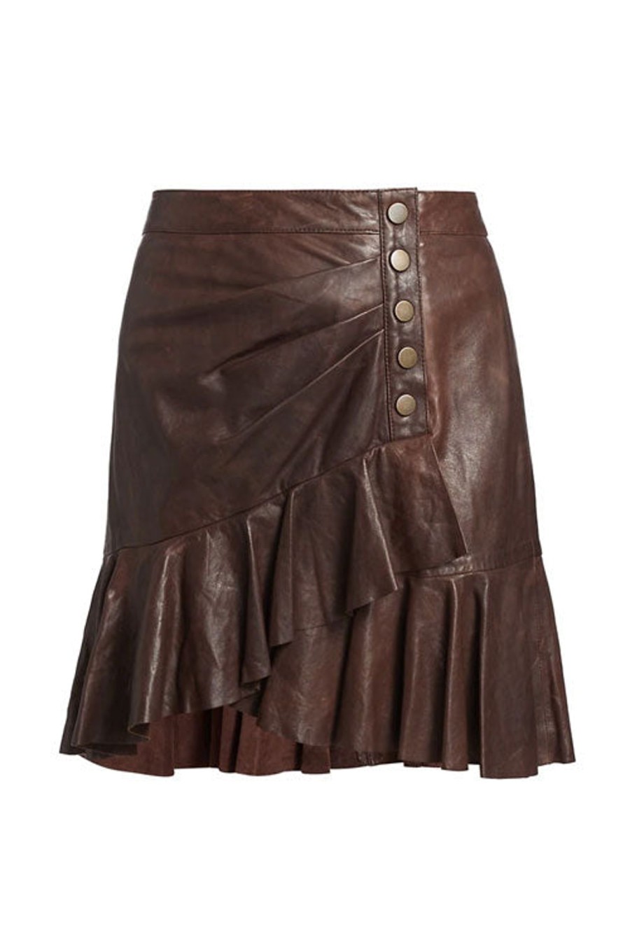 Women VERONICA BEARD Skirts | Saba Leather Skirt Brown