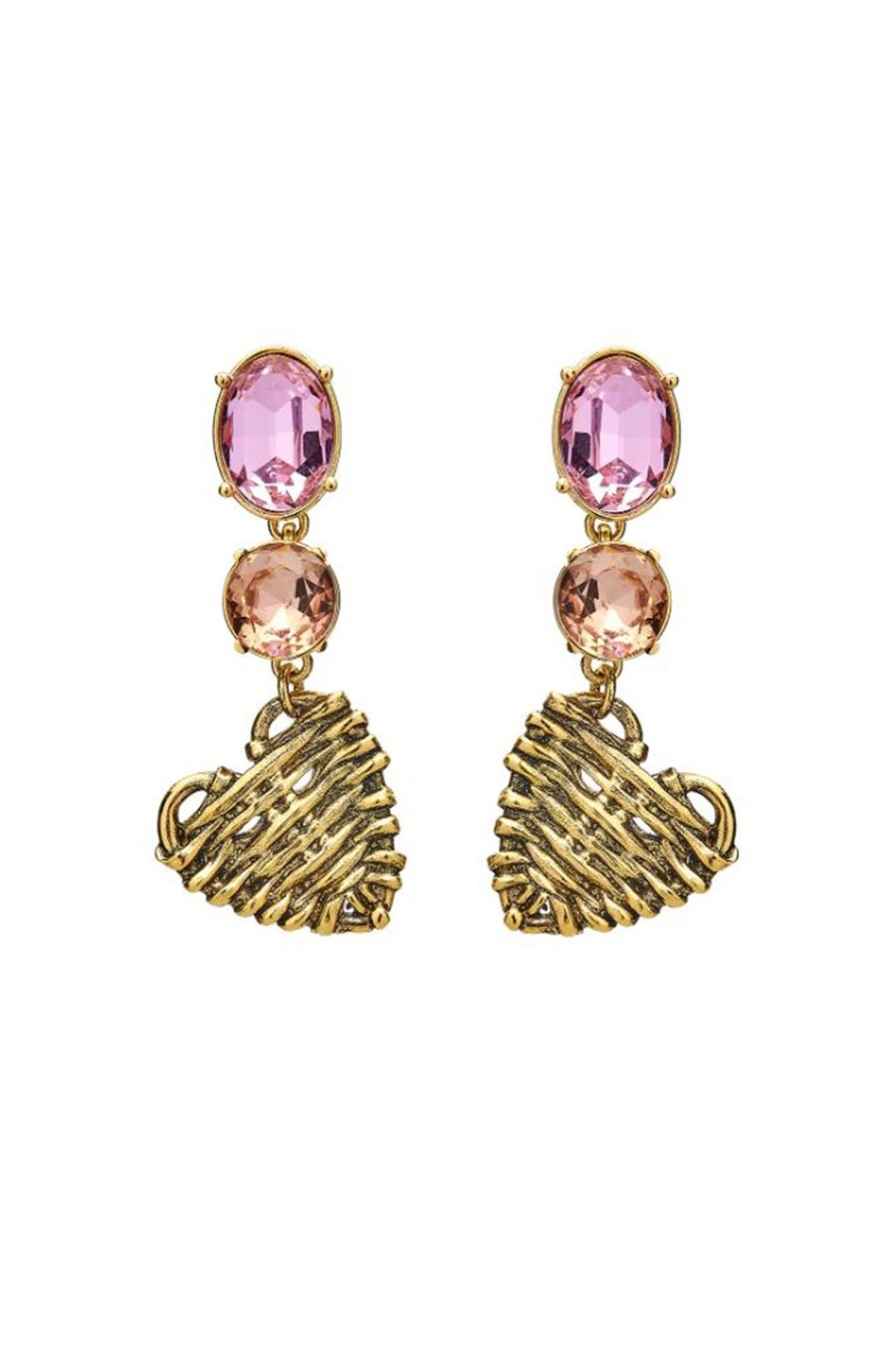 Women OSCAR DE LA RENTA Earrings | Rattan Heart Earring Rose