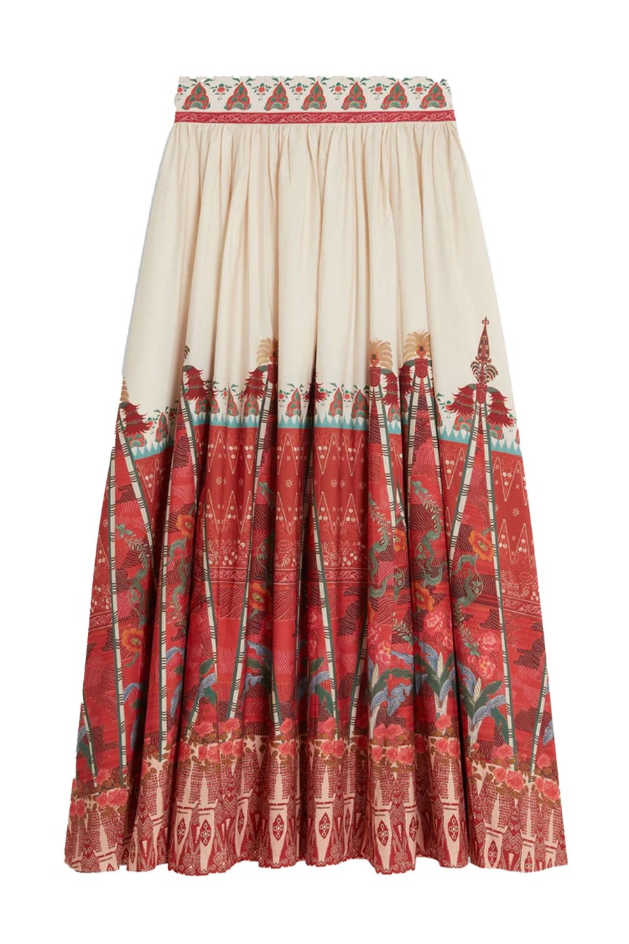 Women EMPORIO SIRENUSE Skirts | Ombretta Saladin Skirt Red Multi