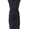 Women VERONICA BEARD Dresses | Ruched Shirt Dress Black