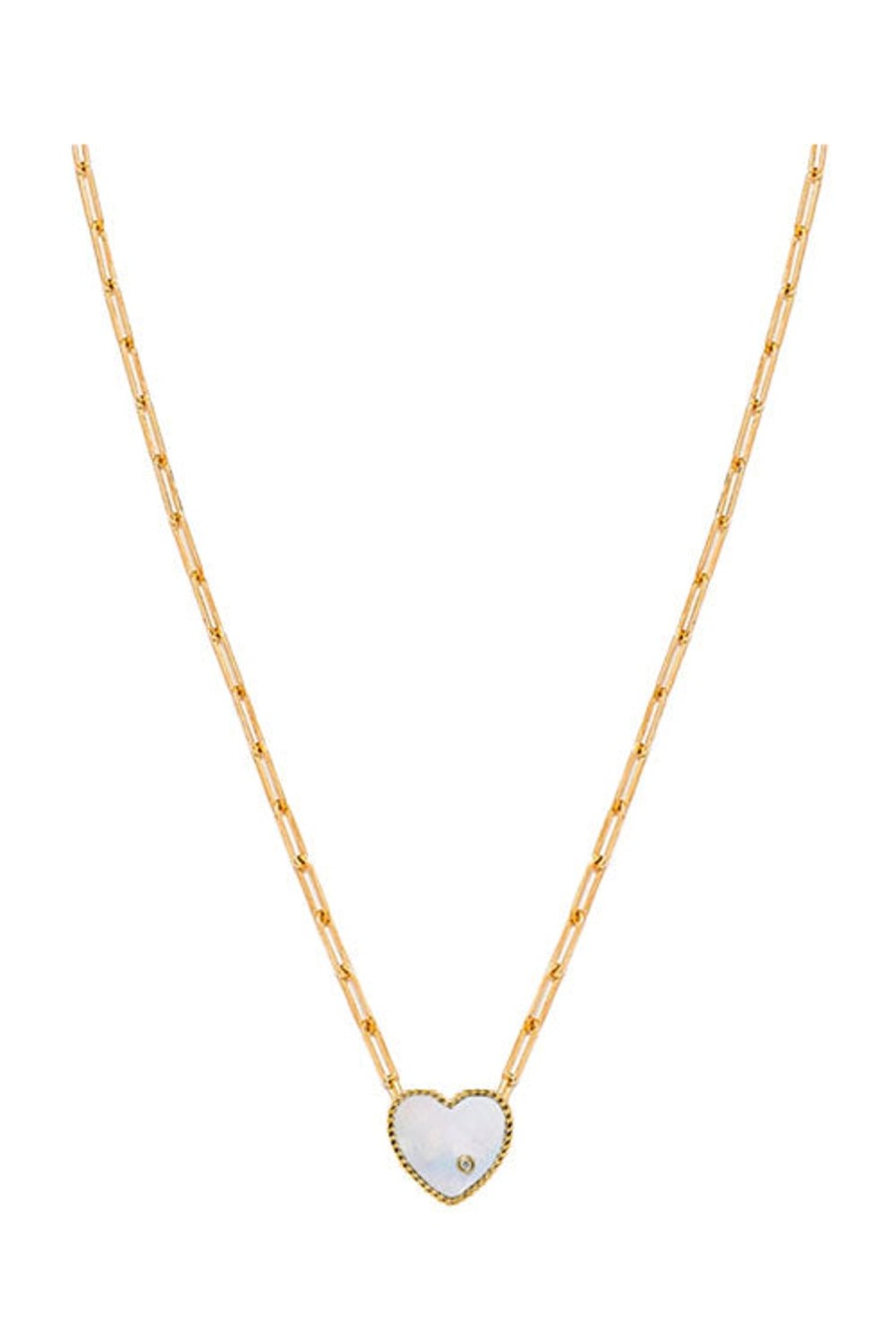 Women YVONNE LEON Necklaces | Solitaire Heart Necklace Mother Of Pearl