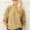 Women TIBI Tops | Summer Terry Crewneck Sweatshirt Cumin