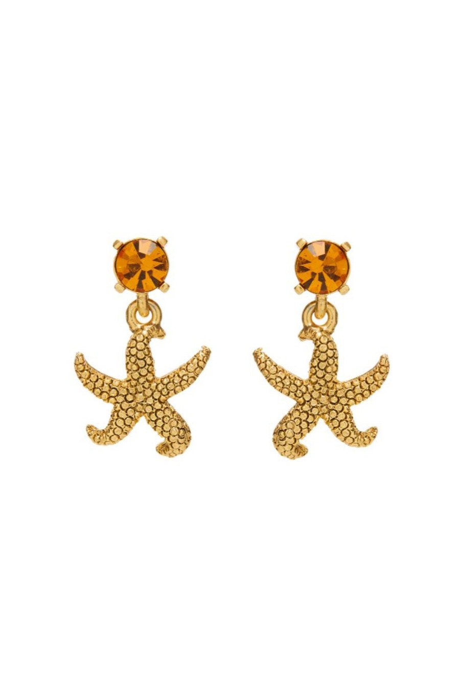 Women OSCAR DE LA RENTA Earrings | Crystal Starfish Drop Earring Topaz