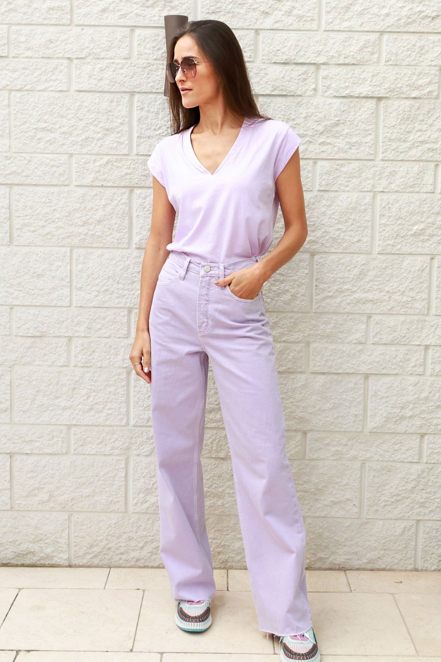 Women FRAME Jeans | Le High N Tight Wide Leg Jean Lilac