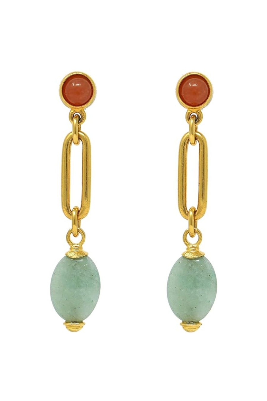 Women Ben-Amun Earrings | Link Stone Drop Earrings Gold