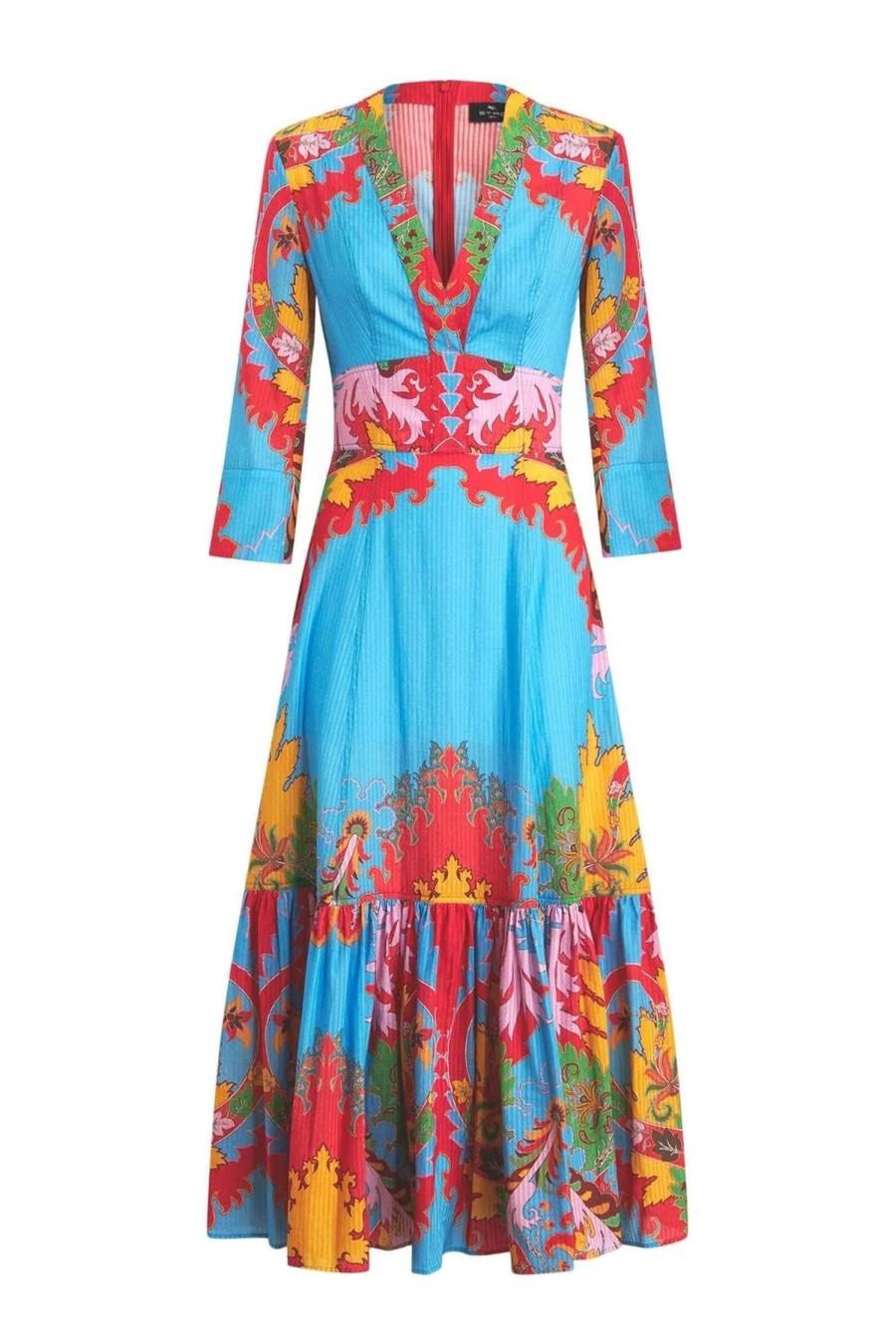 Women ETRO Dresses | Paisley Flared Midi Dress Blue Multi