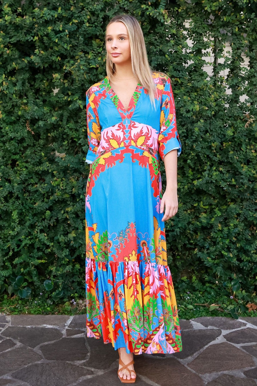 Women ETRO Dresses | Paisley Flared Midi Dress Blue Multi