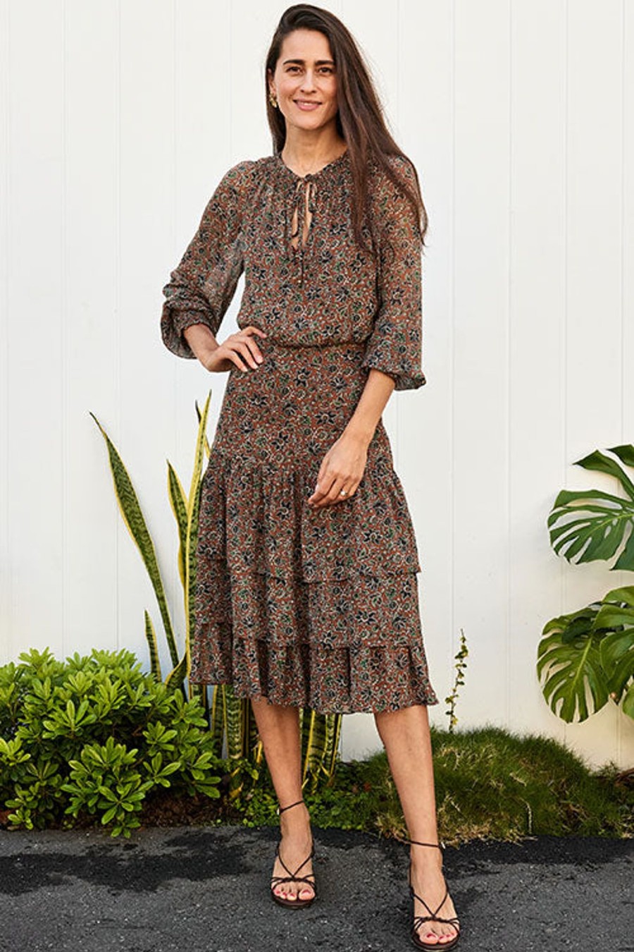 Women VERONICA BEARD Dresses | Tunis Dress Cinnamon