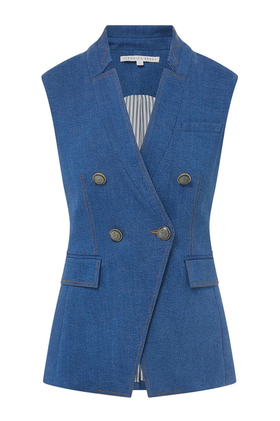 Women VERONICA BEARD Tops | Amika Vest Blue