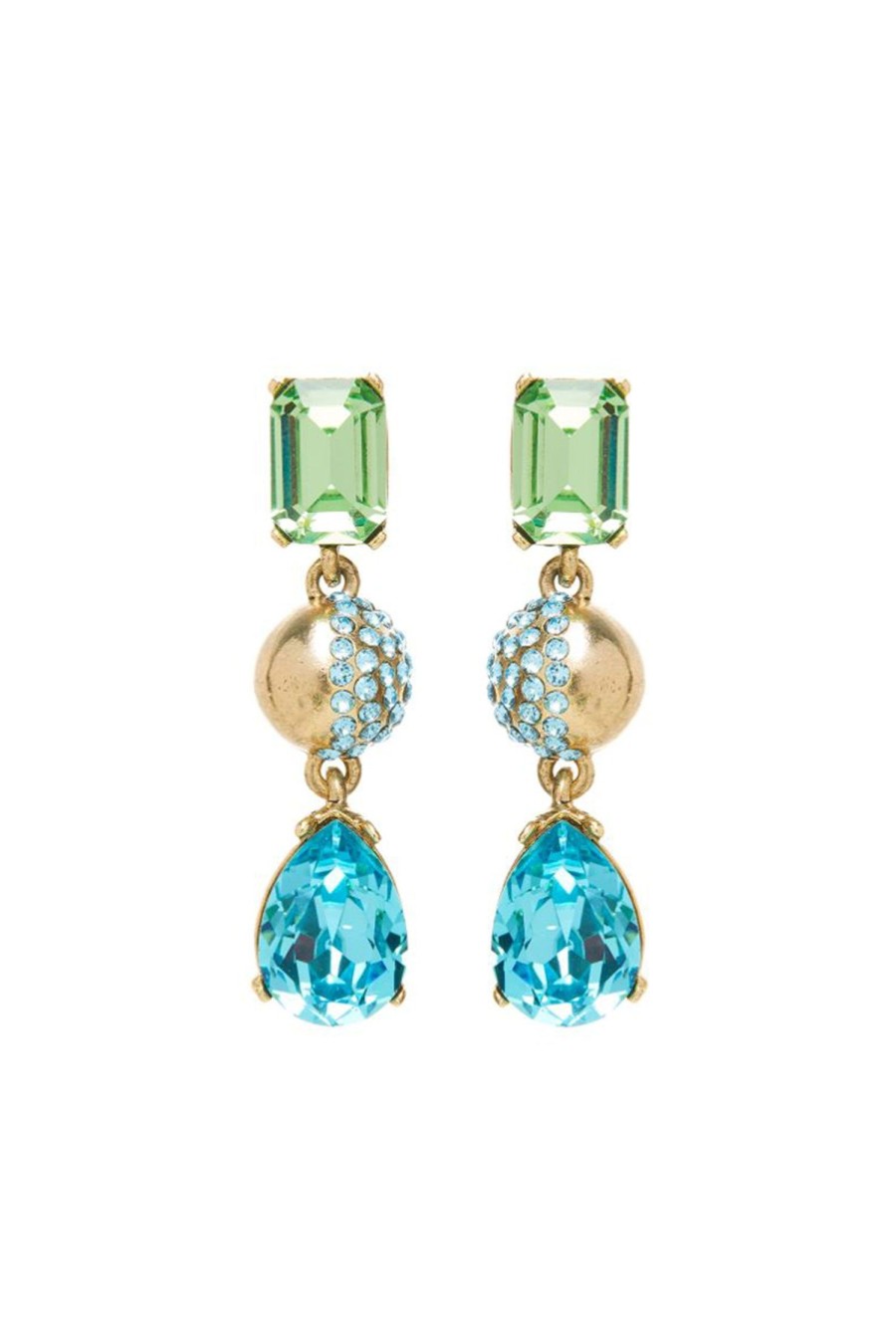 Women OSCAR DE LA RENTA Earrings | Half Pave Chandelier Earring Turquoise