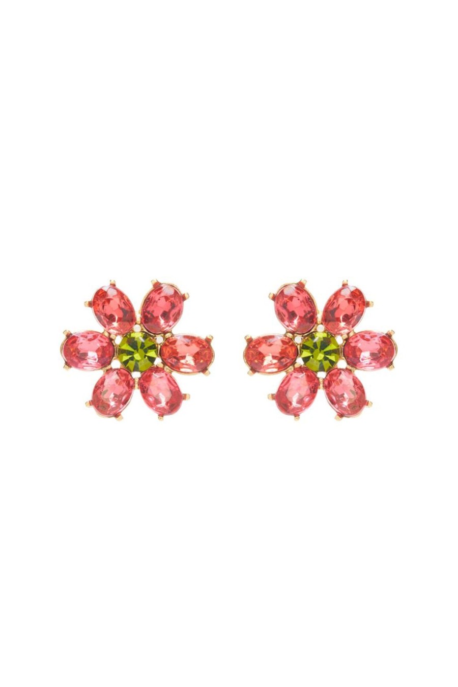 Women OSCAR DE LA RENTA Earrings | Crystal Floral Earring Rose