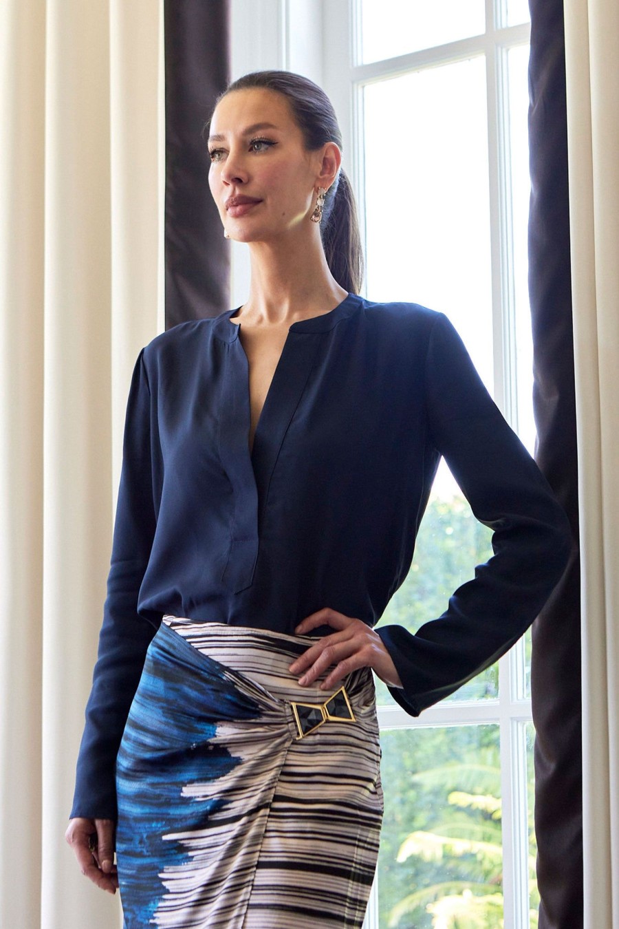 Women SILVIA TCHERASSI Tops | Lilly Blouse Navy