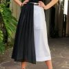 Women TIBI Skirts | Gauze Layered Skirt Black/White