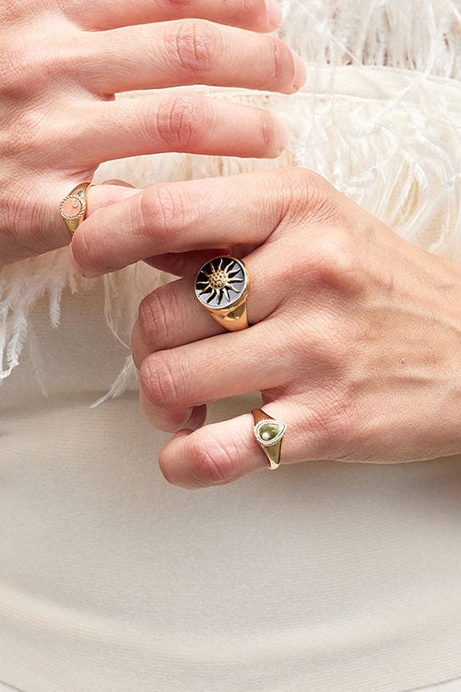 Women YVONNE LEON Rings | Mini Pear Signet Ring Gold