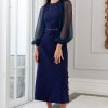 Women SAFIYAA Dresses | Viola Midi Dress Navy