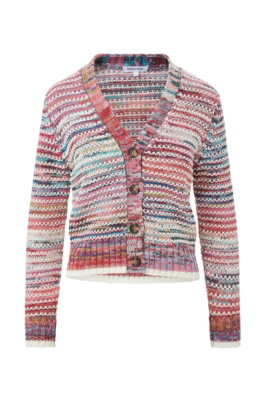 Women VERONICA BEARD Knitwear | Ansonia Cardigan Pink Multi