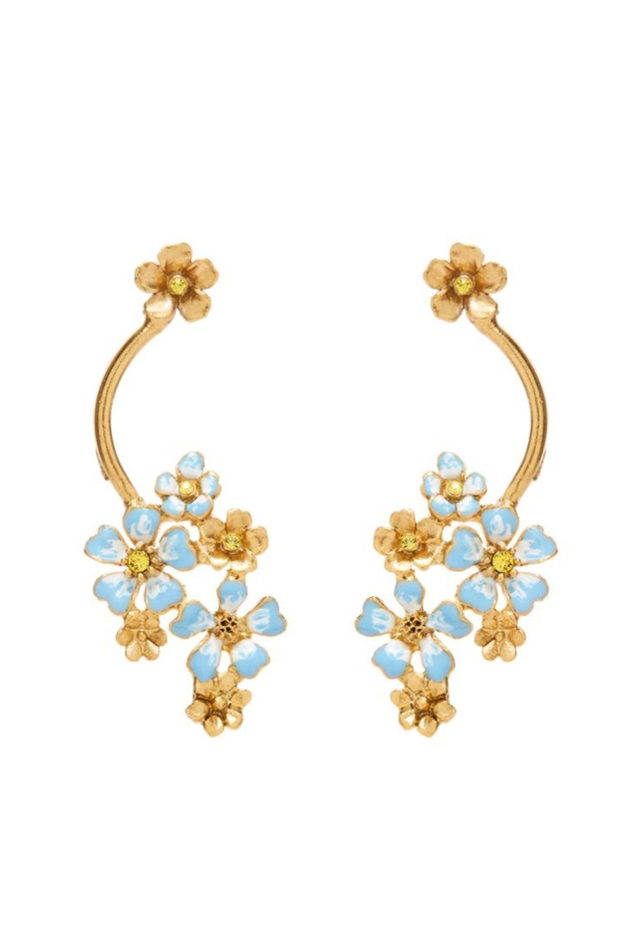 Women OSCAR DE LA RENTA Earrings | Flower Cluster Earring Blue